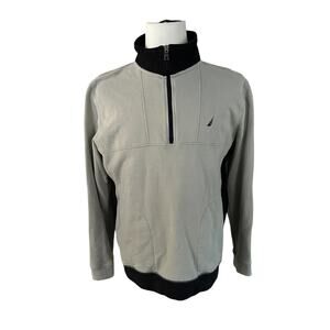 Nautica Men's Gray Black Pull Over Sweatshirt Large